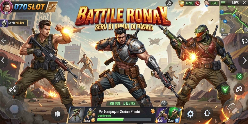Tampilan gameplay seru dalam pertempuran Battle Royale di 070SLOT.