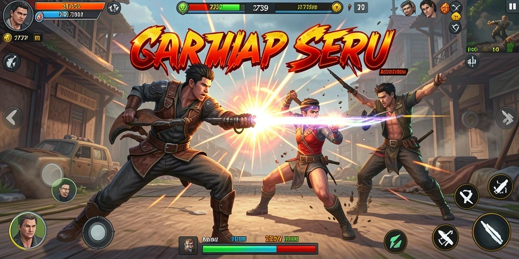 Screenshot 2739 menampilkan aksi pertempuran yang intens dan mendebarkan.