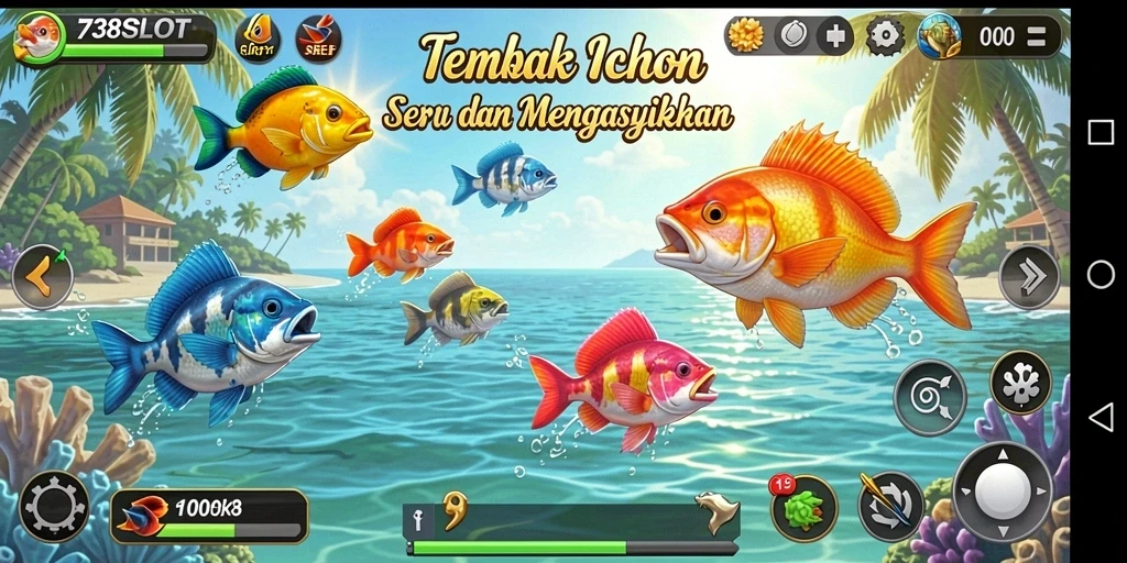 Tampilan gameplay Tembak Ikan yang seru dalam 738SLOT.