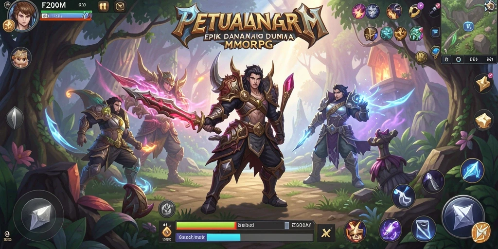 Tangkapan layar menampilkan aksi seru dalam permainan MMORPG.