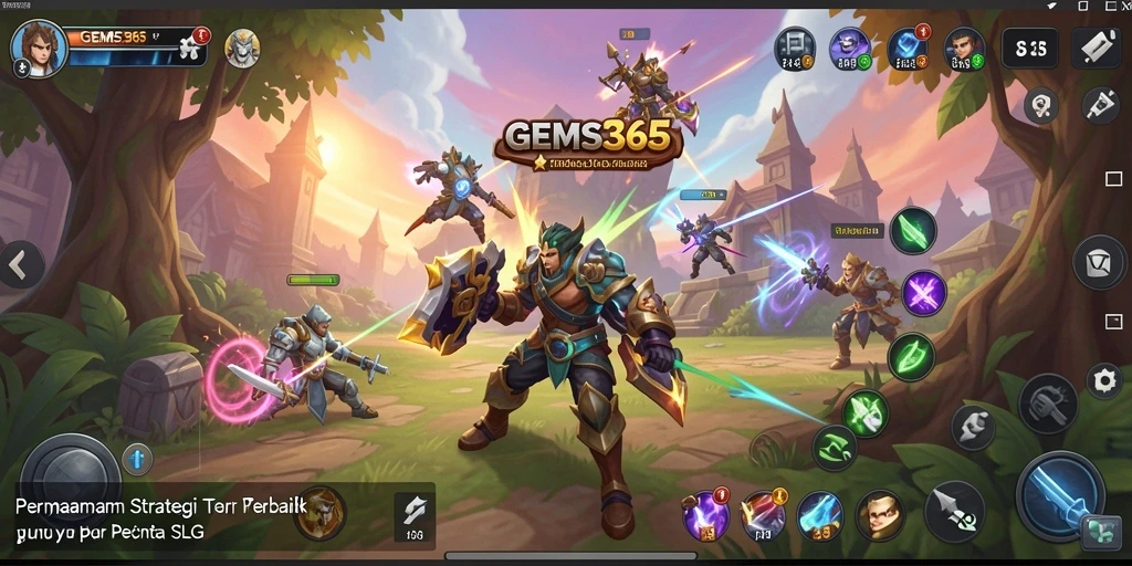 Tangkapan layar GEMS365 menampilkan pertarungan taktis yang seru.