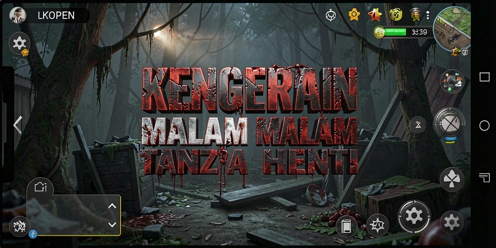 Screenshot LKOPEN menampilkan suasana gelap yang mencekam dan gameplay yang mendebarkan.