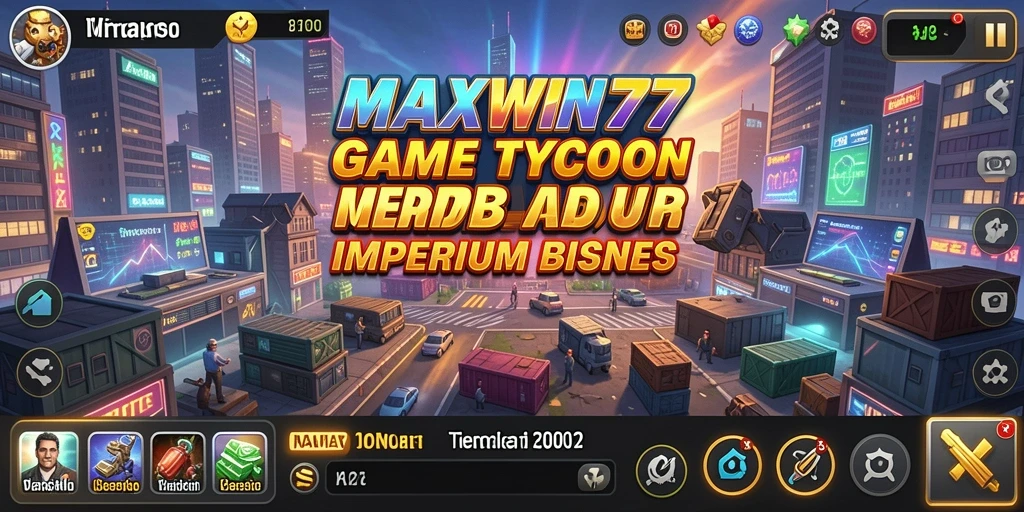 Tampilan gameplay menarik dari MAXWIN77 dengan elemen Tycoon.