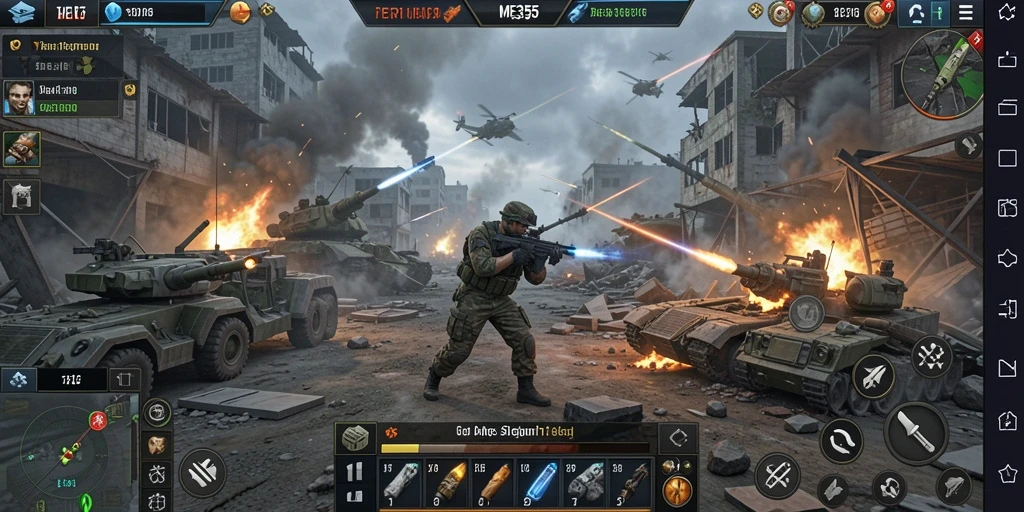 Tampilan gameplay menarik dari ME355 yang penuh strategi.