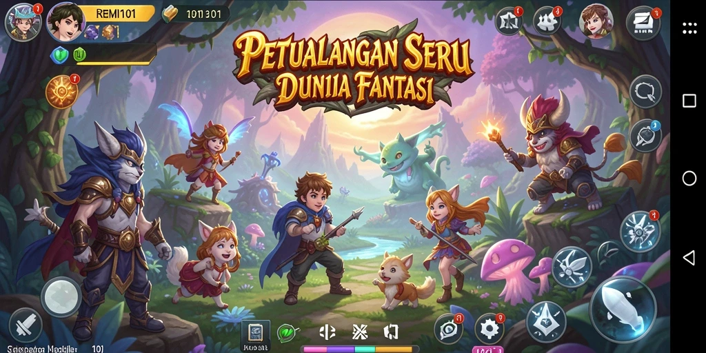 Tampilan gameplay seru di dunia petualangan yang menakjubkan.