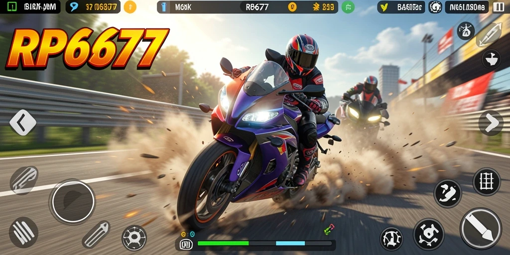 Screenshot gameplay balapan motor di RP6677
