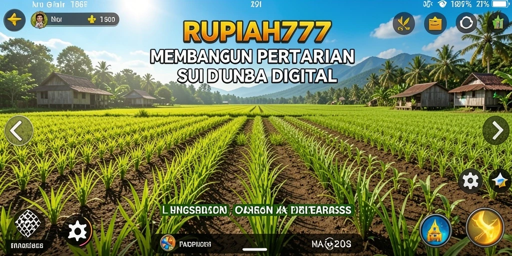 Tampilan gameplay RUPIAH777 yang menampilkan aktivitas bertani.