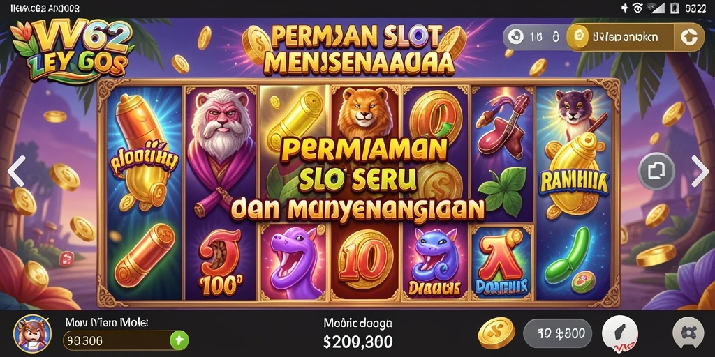 Gameplay seru dari permainan Slot VV62 yang menampilkan tema menarik.